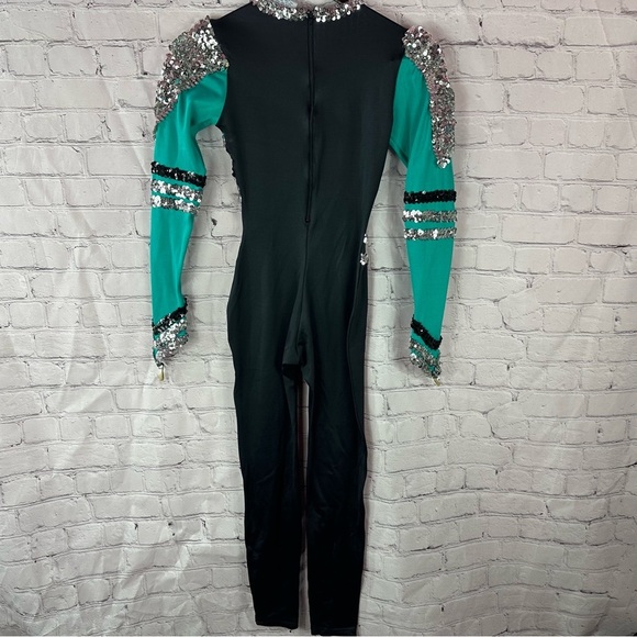 vintage cheerleader danz team Sequin Embellished unitard performance costume S - Picture 5 of 9
